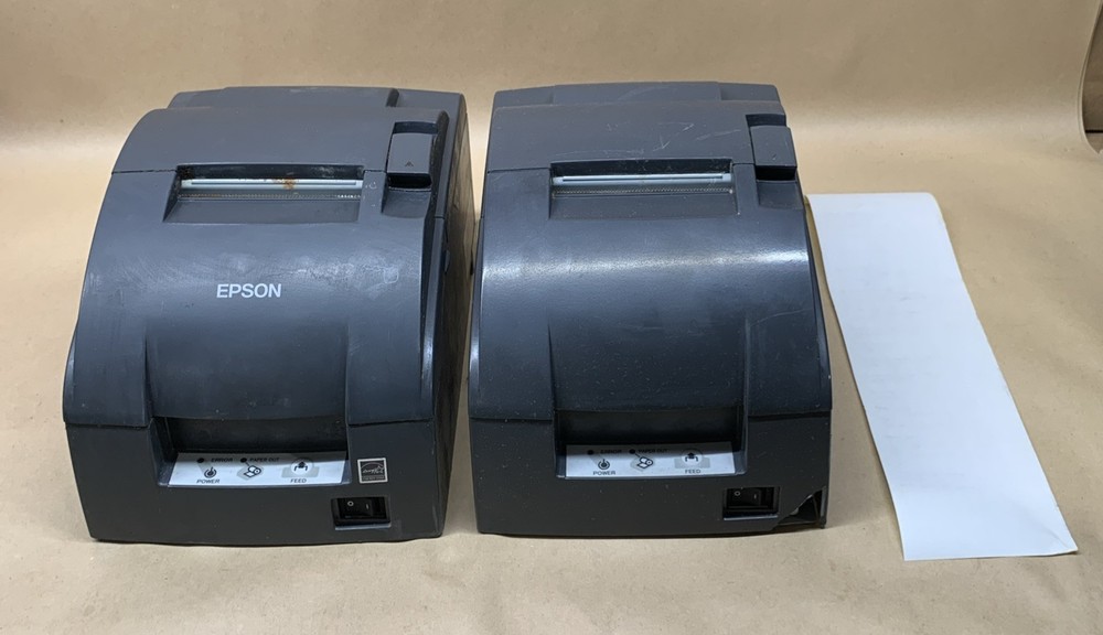 Lot Of 2 Epson TM-U220B M188B Point Of Sale Receipt Printer *FOR PARTS ONLY*