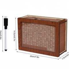 10000 Dollars Cash Vault Wooden Savings Box Wooden Cash Saver Money Saving Box