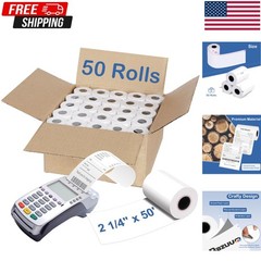 2 1/4″ inch x 50’ft Thermal Paper 50 Rolls, BPA Free Receipt Paper, 58mm Ther…