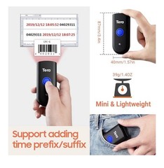 Tera 1100L Black Mini Handheld Portable Shockproof High Speed Barcode Scanner