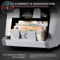 9900R V2 2-Pocket Premium Bank Grade Money Counter Machine Mixed Denomination, B