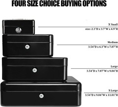 X-Small Cash Box with Lock – Money Saving Box for Cash Coins, Small Lock Box …