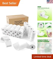 Clear Image 30 Rolls 3 1/8″ x 230′ Thermal Paper – Perfect for Cash Registers