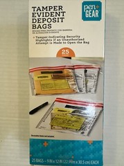 75 Tamper Evident Deposit Bags 9″ by 12″ 3 boxes of 25 NEW, Unopened, unused.