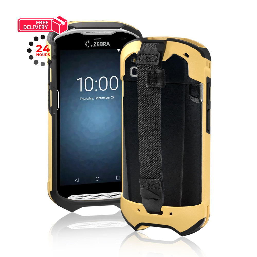 TC51 TC52 TC56 TC57 TC510K Case with Hand Strap – Black-Yellow Blend