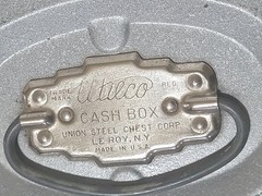 Utilco Cash Box, Vintage Union Steel, No Key