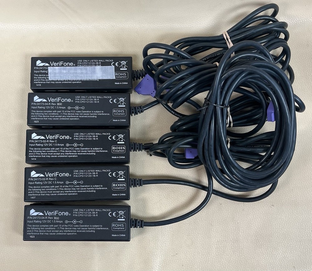 LOT OF 5 24173-02-R VeriFone Purple Multiport Ethernet Cable Mx8xx/9xx Series