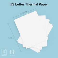 200 PCS 8.5×11 Inch Thermal Printer Paper US Letter Size Fits F81 F82 PN81
