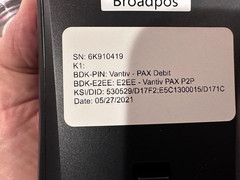 PAX S920, S920-0QW-R74-23LA POS Card Reader w/Power Cord, Instructions