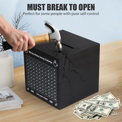 100 Day Money Saving Box, Unbreakable $5,050 Wooden Savings Challenge Box Sav…