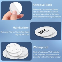 Rewritable 50 PCS NFC Stickers – Durable Waterproof 25mm Tags for All Devices