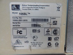 ZEBRA 105SL THERMAL TRANSFER ETHERNET BARCODE LABEL PRINTER M3582