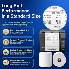 230 Thermal POS Rolls 3 1/8” BPA Free for Epson TM-T88 T70 T80 T85 H6000 T90 – 2