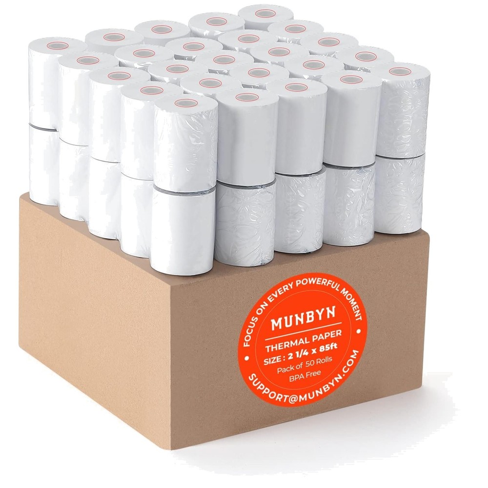 50 Rolls 2 1/4″ x 85ft Thermal Paper for Cash Register