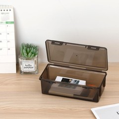 Hipiwe Plastic Cash Box with Lid Black Currency Tray Rectangular Money Organizer