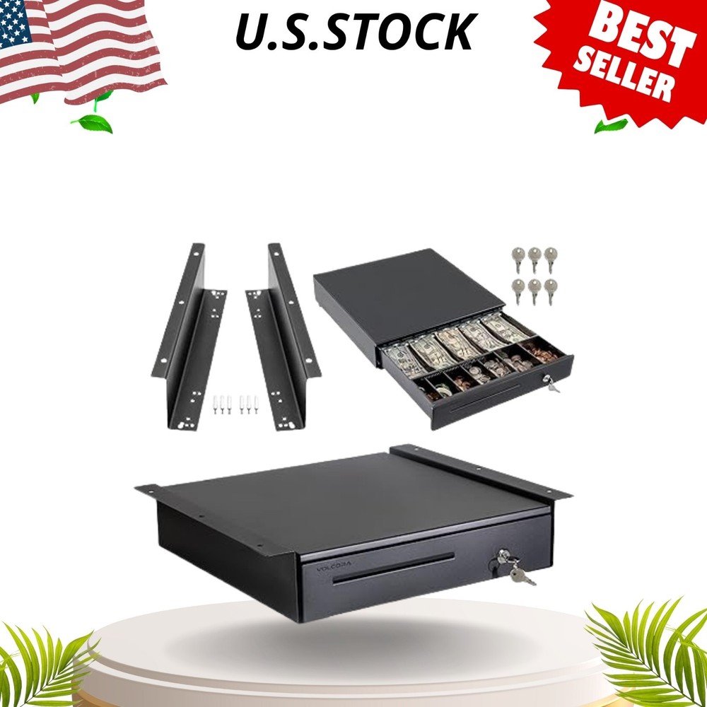 16 inch cash register drawer for pos, 5 bill 6 coin tray, under counter mount