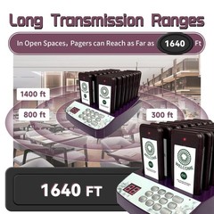 Restaurant Pager System,16 Pagers for Restaurants,Queue Wireless Calling Syst…