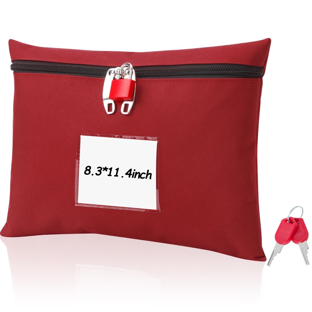 Cash Bag with Lock and 2 Keys Money Bag For Cash With Lock 11.4 * 8.3inch Money