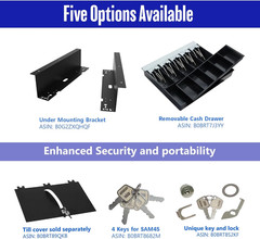 Sam4S 16″ “Stainless Steel” Front Heavy Duty Black POS Cash Drawer with 5Bill/5C