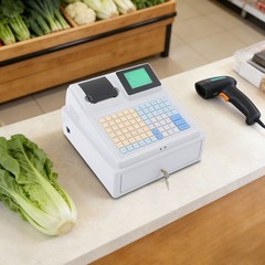 LCD Display Cash Register Corded Electric Cashier Cash Register w/Cash Drawer
