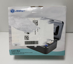Black Lock Steel Cash Safe Security Box W/ Money Tray Multiple Compartment