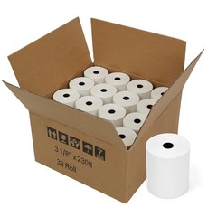 32 PCS 3 1/8 Inch x 230 FT Premium POS Thermal Receipt Printer Paper Rolls