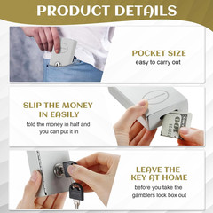 1 Pack Metal Box for Gamblers Pocket Sized Winner Bank Casino Cash Box with 2 Ke