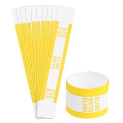 Pack of 300 Money Band Bundles, Self-Adhesive Bill Wrappers, 7.6″x1.18″ Yellow