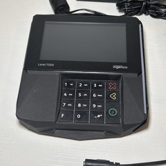 ingenico Lane/7000 Credit Card Terminal w/ USB Cable, Power Supply, And Stand