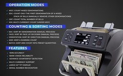 DETECK DT600 Bank Grade Money Counter Machine Mixed Denomination Value Counting