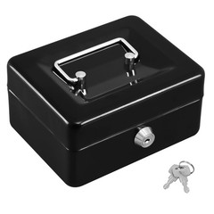 Sleek Locking Metal Cash Box with Key – Small and Lightweight for Easy Carrying