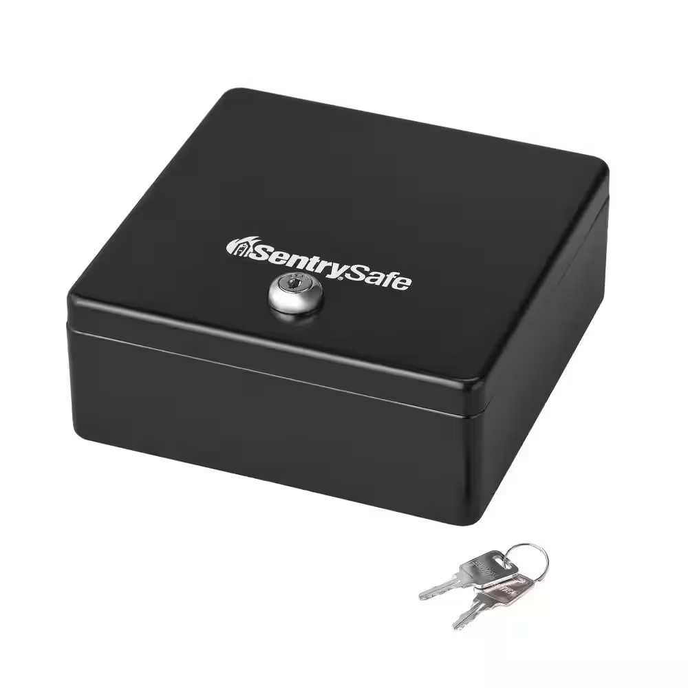 SentrySafe Money Safe Cash Box Steel 0.07 cu ft Lock Removable Tray Security