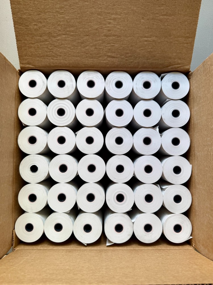 4″ x 125′ Thermal Paper Rolls ,0.5 inch Inner Core – Case of 36 Rolls. Made USA.