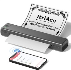 Portable Printers Wireless for Travel, M08F Printer, Grey and Black