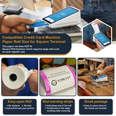 Vonlyst Receipt Paper Roll for Square Terminal Credit Card Machine (10 rolls)