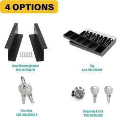 Heavy Duty 13″ Manual Cash Drawer with Removable Till & Slots – Black