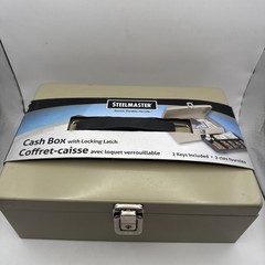 SteelMaster Metal Heavy Duty Cash Box Locking Latch 7 Compartments 2 Keys