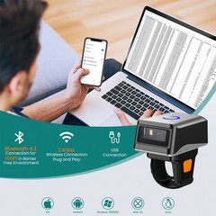 3-in-1 Wireless&Bluetooth&Wired 1D Ring Finger Barcode Reader Scanner