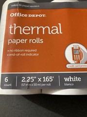 Office Depot Brand Thermal Paper Rolls, 2-1/4″ x 165′, White Color. New Sealed