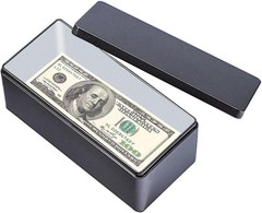 Metal Cash Box Money Holder, Black Single Row Tray Organizer 7.28″x3.35″x2.76″