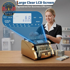 Professional Money Counter Machine with Value Count, UV/MG/IR/DD/MT Counterfeit