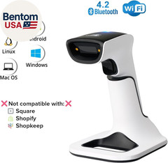 Wireless Portable 1D&2D with Stand Bluetooth Barcode Scanner: 3-In-1 Handheld Sc