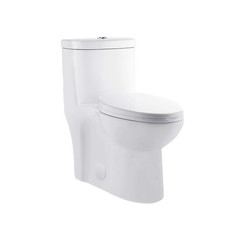 Sublime One Piece Elongated Toilet with Touchless Retrofit Dual Flush 1.1/1.6…