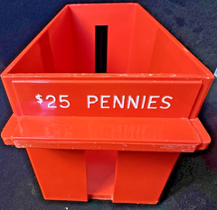 $25 Dollar Penny Holders – Red/Hard Plastic Tray – Excellent Condition