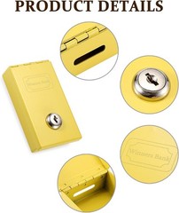 Metal Box for Gambler, Casino Cash Box with Money Slot and 2 Keys, Portable W…