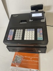 Sharp XE-A207 Electronic Cash Register Dual Thermal Printer SD Slot Black Grey