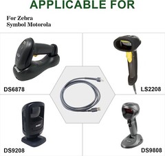 USB 7ft Cable CBA-U01-S07ZAR for Symbol Motorola Barcode