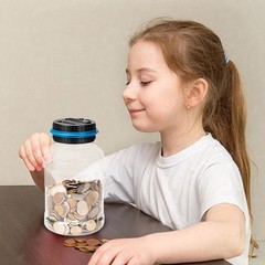 Electronic Digital LCD Coin Counter Counting Jar Money Saving Piggy Bank 1.8L OY