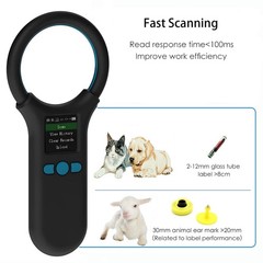 Universal Pet Microchip Scanner – 1.44” TFT Screen, 500 Data Storage, Rechargeab