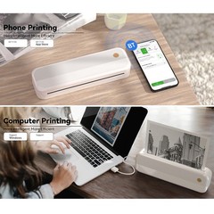P40 A4 Inkless Thermal Printer Bluetooth Mobile Printer for Travel Office Home